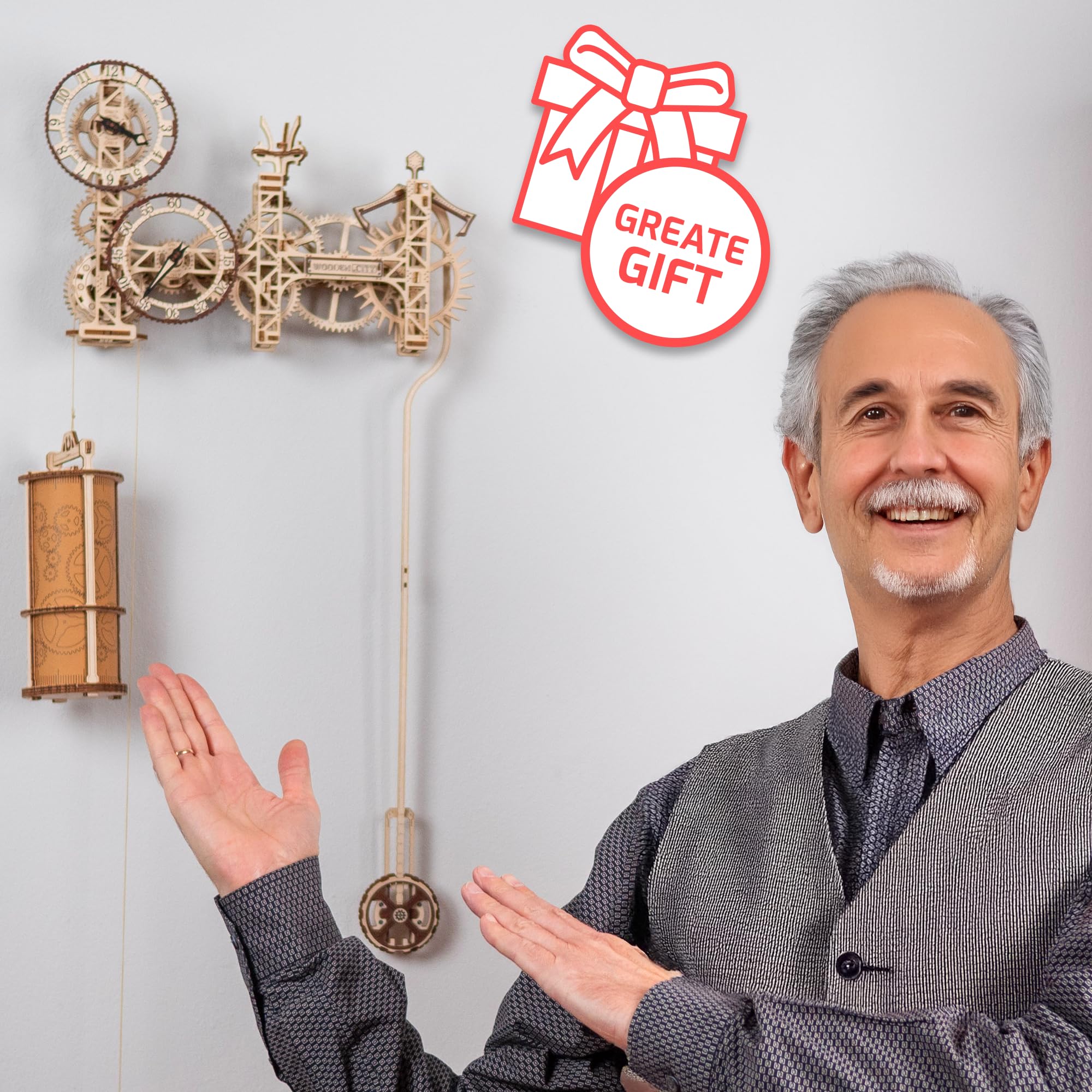 Amazon | WOODEN.CITY スチームパンク壁掛け時計 – 3D木製時計パズル